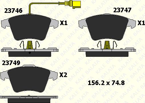 KALE 23746 180 05 - Brake Pad Set, disc brake autospares.lv