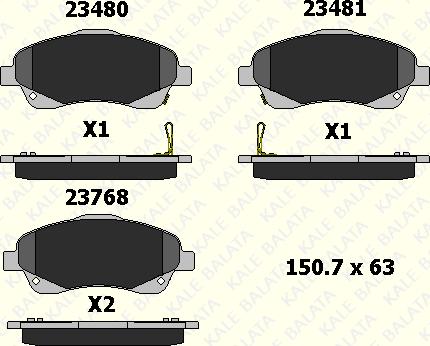 KALE 23768 192 05 - Brake Pad Set, disc brake autospares.lv