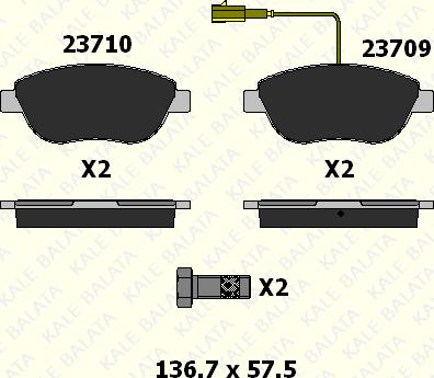 KALE 23710 192 45 - Brake Pad Set, disc brake autospares.lv