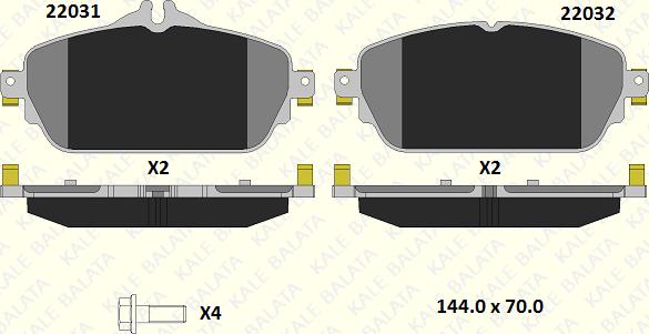 KALE 22031 193 15 - Brake Pad Set, disc brake autospares.lv