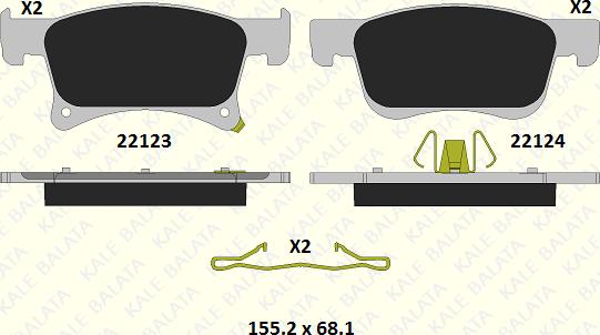 KALE 22123 178 15 - Brake Pad Set, disc brake autospares.lv