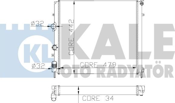 KALE OTO RADYATÖR 196900 - Radiator, engine cooling autospares.lv