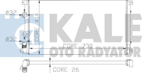 KALE OTO RADYATÖR 197000 - Radiator, engine cooling autospares.lv