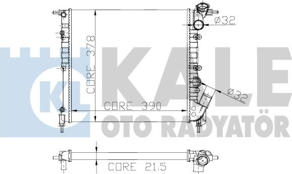 KALE OTO RADYATÖR 146900 - Radiator, engine cooling autospares.lv