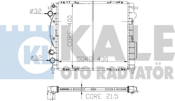 KALE OTO RADYATÖR 146200 - Radiator, engine cooling autospares.lv