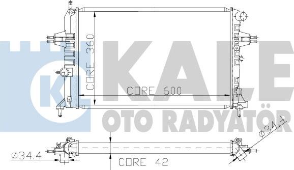 KALE OTO RADYATÖR 141000 - Radiator, engine cooling autospares.lv