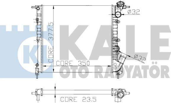 KALE OTO RADYATÖR 147100 - Radiator, engine cooling autospares.lv