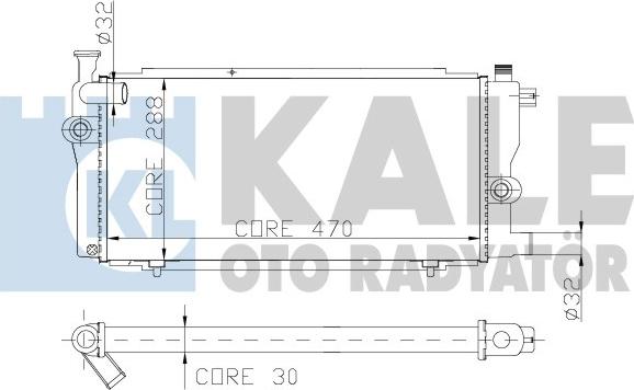 KALE OTO RADYATÖR 156800 - Radiator, engine cooling autospares.lv