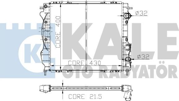 KALE OTO RADYATÖR 152900 - Radiator, engine cooling autospares.lv