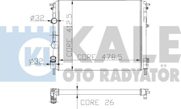 KALE OTO RADYATÖR 169300 - Radiator, engine cooling autospares.lv