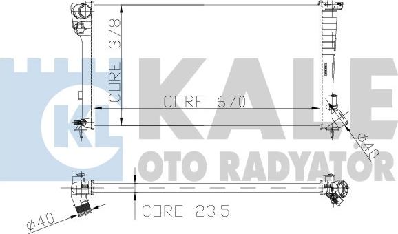 KALE OTO RADYATÖR 160900 - Radiator, engine cooling autospares.lv