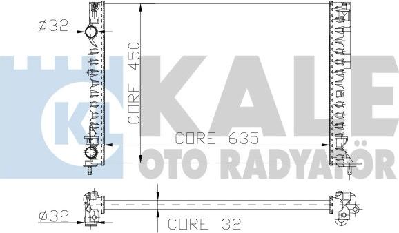 KALE OTO RADYATÖR 162600 - Radiator, engine cooling autospares.lv