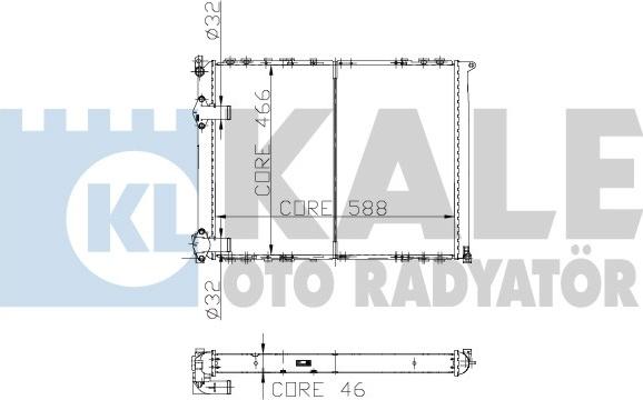 KALE OTO RADYATÖR 162000 - Radiator, engine cooling autospares.lv