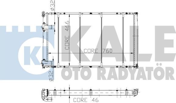 KALE OTO RADYATÖR 162200 - Radiator, engine cooling autospares.lv