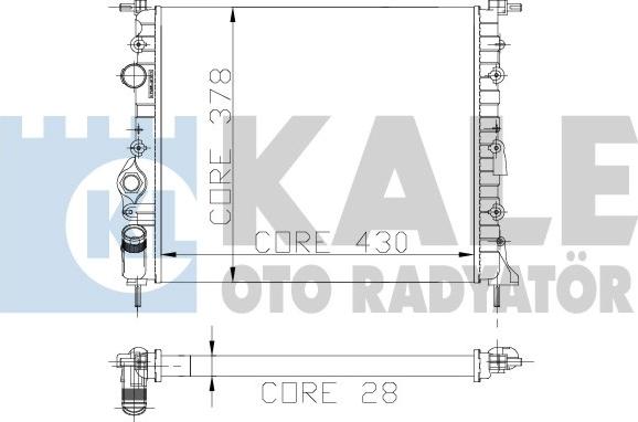 KALE OTO RADYATÖR 109300 - Radiator, engine cooling autospares.lv