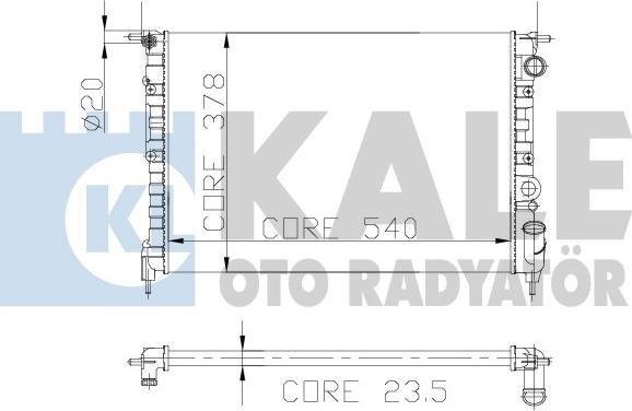 KALE OTO RADYATÖR 108300 - Radiator, engine cooling autospares.lv