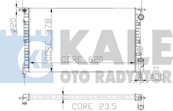 KALE OTO RADYATÖR 108200 - Radiator, engine cooling autospares.lv