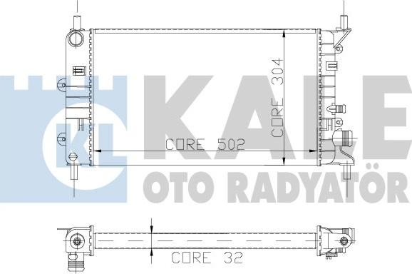 KALE OTO RADYATÖR 103200 - Radiator, engine cooling autospares.lv