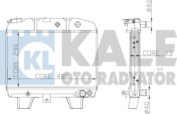 KALE OTO RADYATÖR 117500 - Radiator, engine cooling autospares.lv