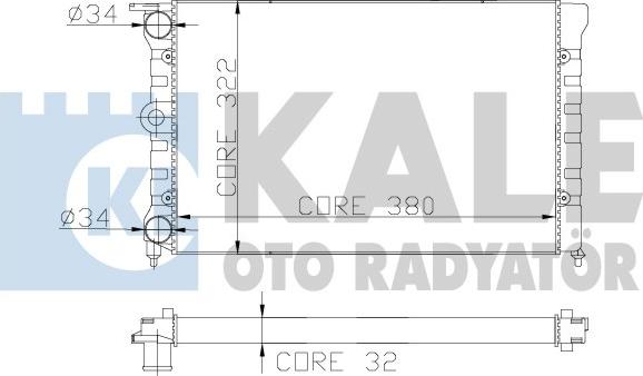 KALE OTO RADYATÖR 139400 - Radiator, engine cooling autospares.lv