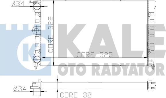 KALE OTO RADYATÖR 139200 - Radiator, engine cooling autospares.lv