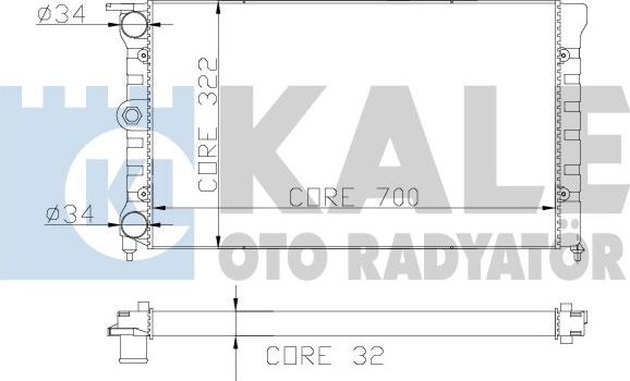 KALE OTO RADYATÖR 139700 - Radiator, engine cooling autospares.lv