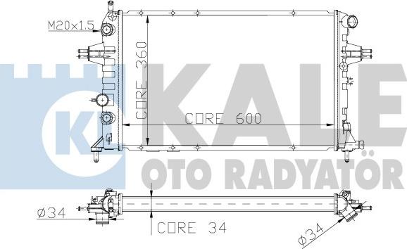 KALE OTO RADYATÖR 138300 - Radiator, engine cooling autospares.lv