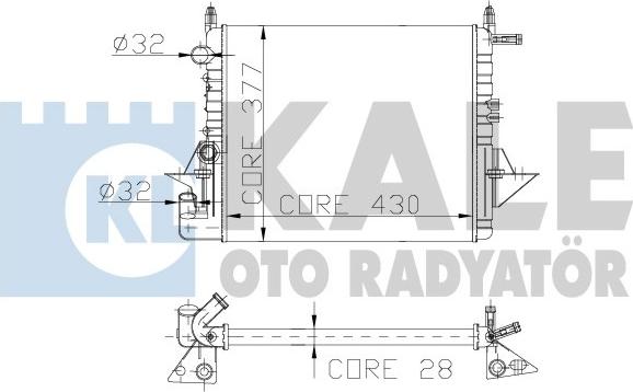 KALE OTO RADYATÖR 137500 - Radiator, engine cooling autospares.lv