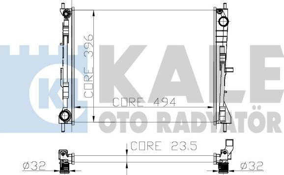 KALE OTO RADYATÖR 128700 - Radiator, engine cooling autospares.lv