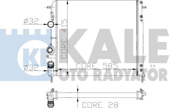 KALE OTO RADYATÖR 127800 - Radiator, engine cooling autospares.lv