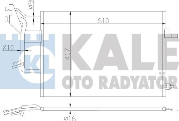 KALE OTO RADYATÖR 390800 - Condenser, air conditioning autospares.lv