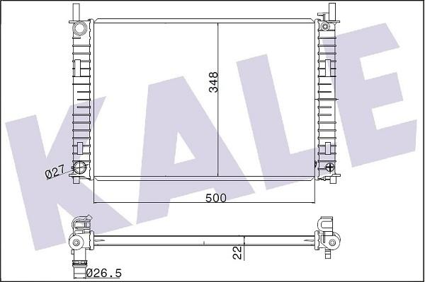 KALE OTO RADYATÖR 349500 - Radiator, engine cooling autospares.lv