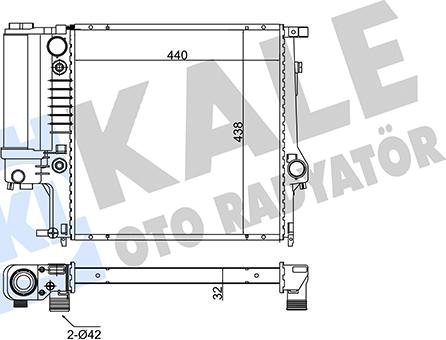 KALE OTO RADYATÖR 349100 - Radiator, engine cooling autospares.lv