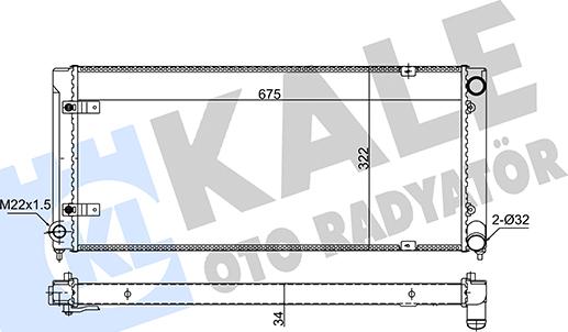 KALE OTO RADYATÖR 349230 - Radiator, engine cooling autospares.lv