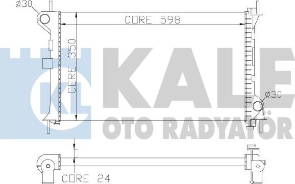 KALE OTO RADYATÖR 344165 - Radiator, engine cooling autospares.lv