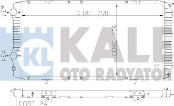 KALE OTO RADYATÖR 344340 - Radiator, engine cooling autospares.lv