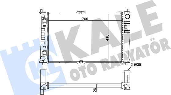 KALE OTO RADYATÖR 345940 - Radiator, engine cooling autospares.lv