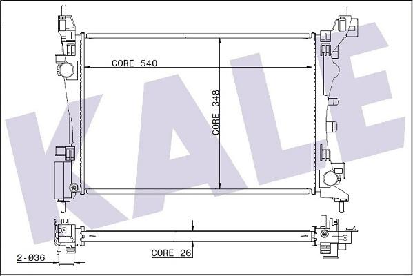 KALE OTO RADYATÖR 345915 - Radiator, engine cooling autospares.lv