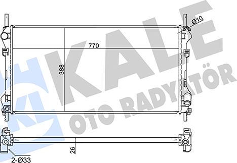 KALE OTO RADYATÖR 345920 - Radiator, engine cooling autospares.lv