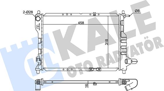 KALE OTO RADYATÖR 345890 - Radiator, engine cooling autospares.lv