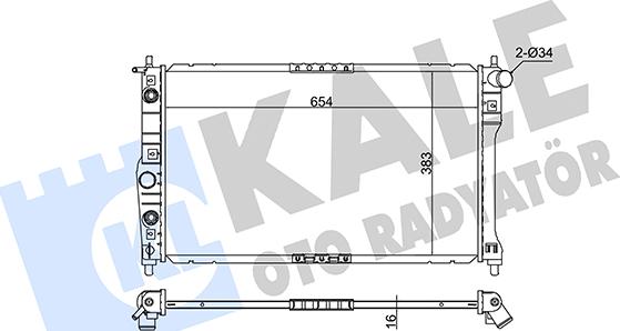 KALE OTO RADYATÖR 345880 - Radiator, engine cooling autospares.lv