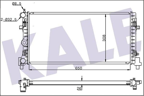 KALE OTO RADYATÖR 345835 - Radiator, engine cooling autospares.lv