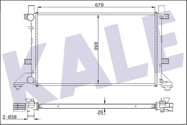 KALE OTO RADYATÖR 345875 - Radiator, engine cooling autospares.lv