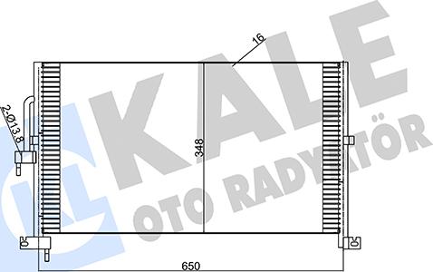 KALE OTO RADYATÖR 345740 - Condenser, air conditioning autospares.lv