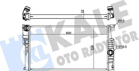 KALE OTO RADYATÖR 346075 - Radiator, engine cooling autospares.lv