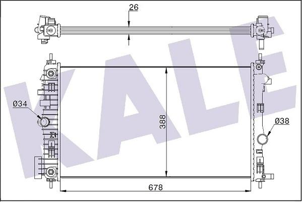 KALE OTO RADYATÖR 346190 - Radiator, engine cooling autospares.lv