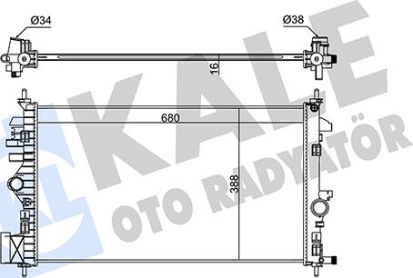 KALE OTO RADYATÖR 346175 - Radiator, engine cooling autospares.lv