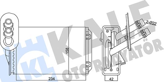 KALE OTO RADYATÖR 346255 - Heat Exchanger, interior heating autospares.lv