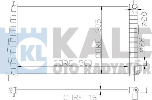 KALE OTO RADYATÖR 341920 - Radiator, engine cooling autospares.lv