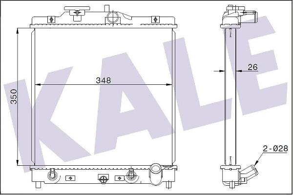 KALE OTO RADYATÖR 348445 - Radiator, engine cooling autospares.lv